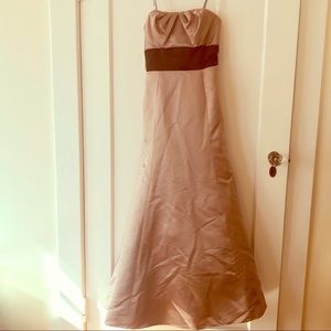 Taupe and Brown Bridesmaid Dress
